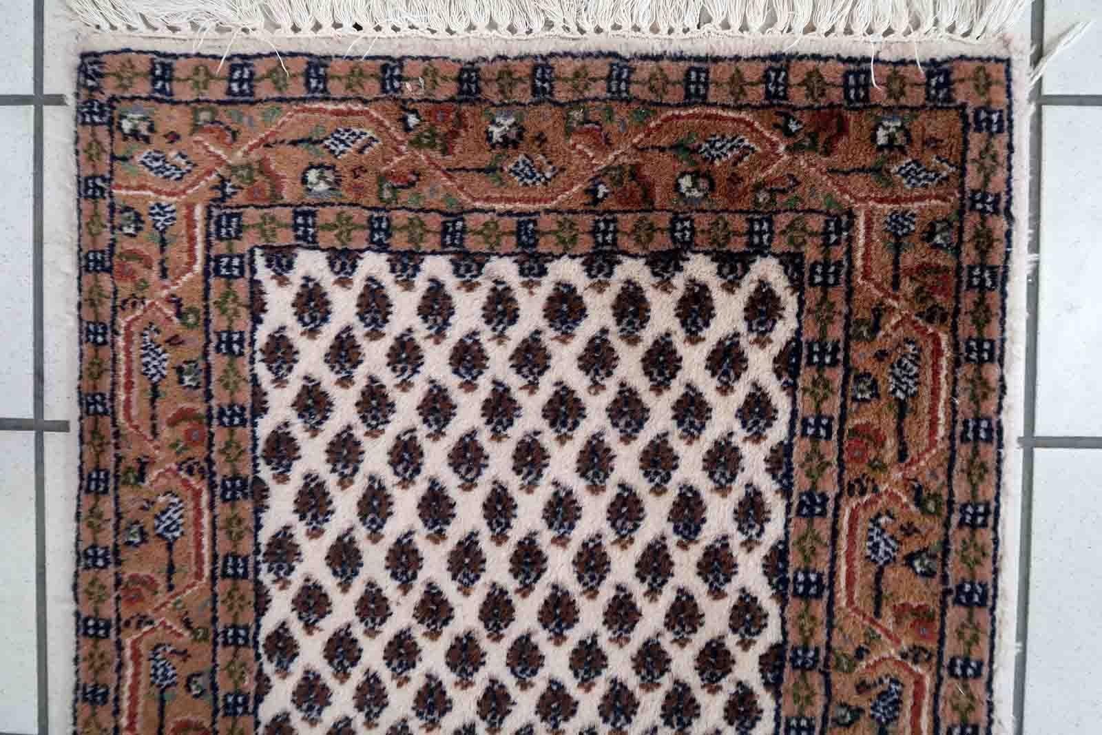 Handmade Vintage Indian Seraband Rug, 1970s, 1C904 For Sale 11