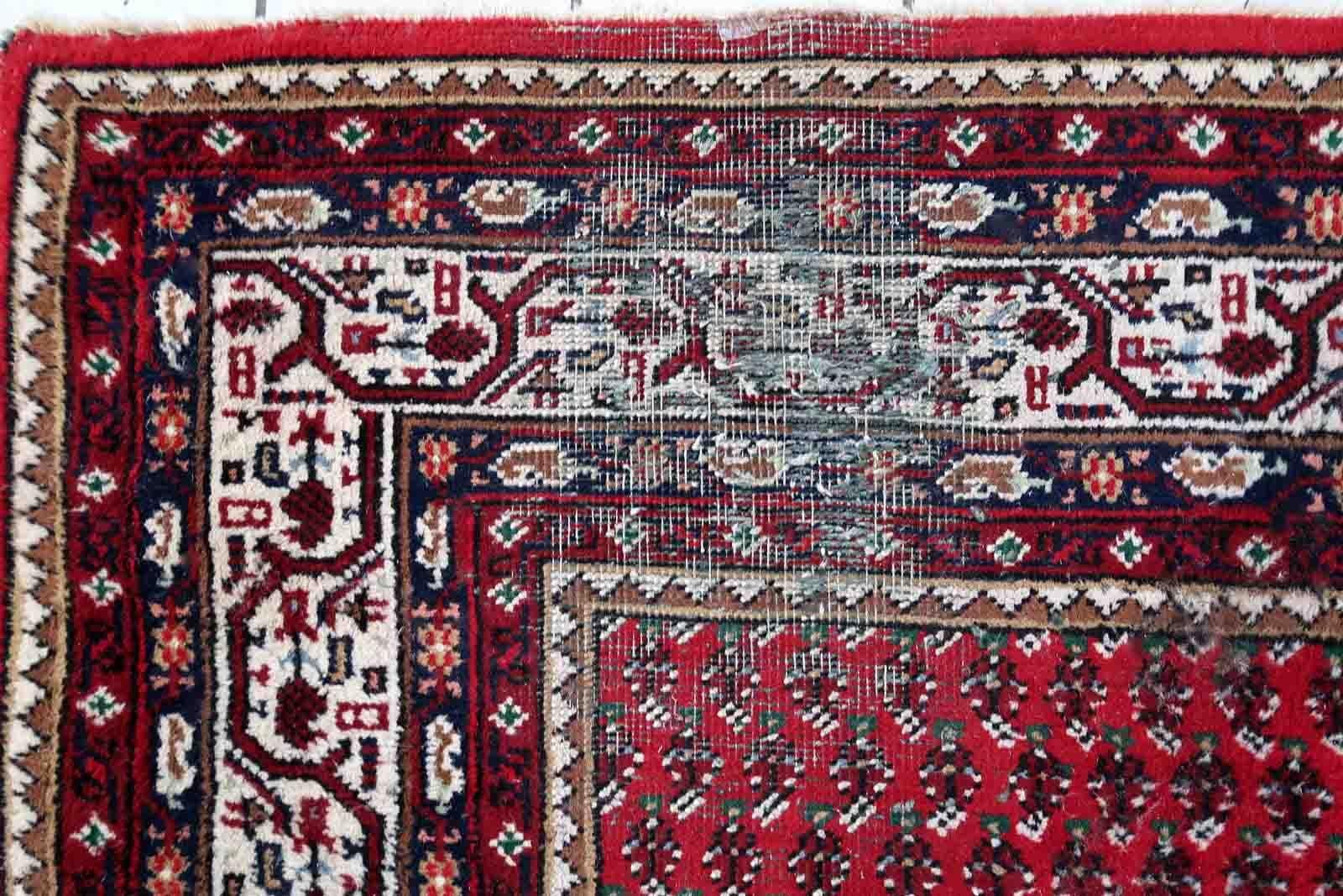 Wool Handmade Vintage Indian Seraband Rug, 1970s, 1C930 For Sale