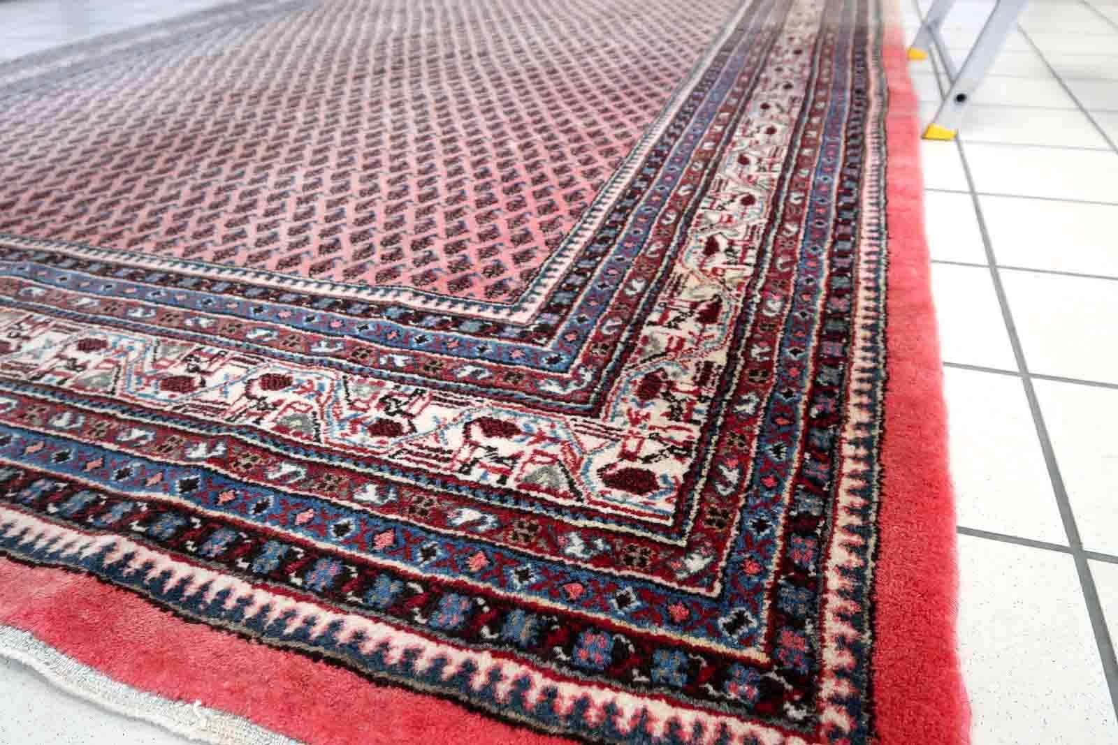 Handgefertigter indischer Seraband-Teppich, 1970er Jahre, 1C935 im Zustand „Relativ gut“ im Angebot in Bordeaux, FR