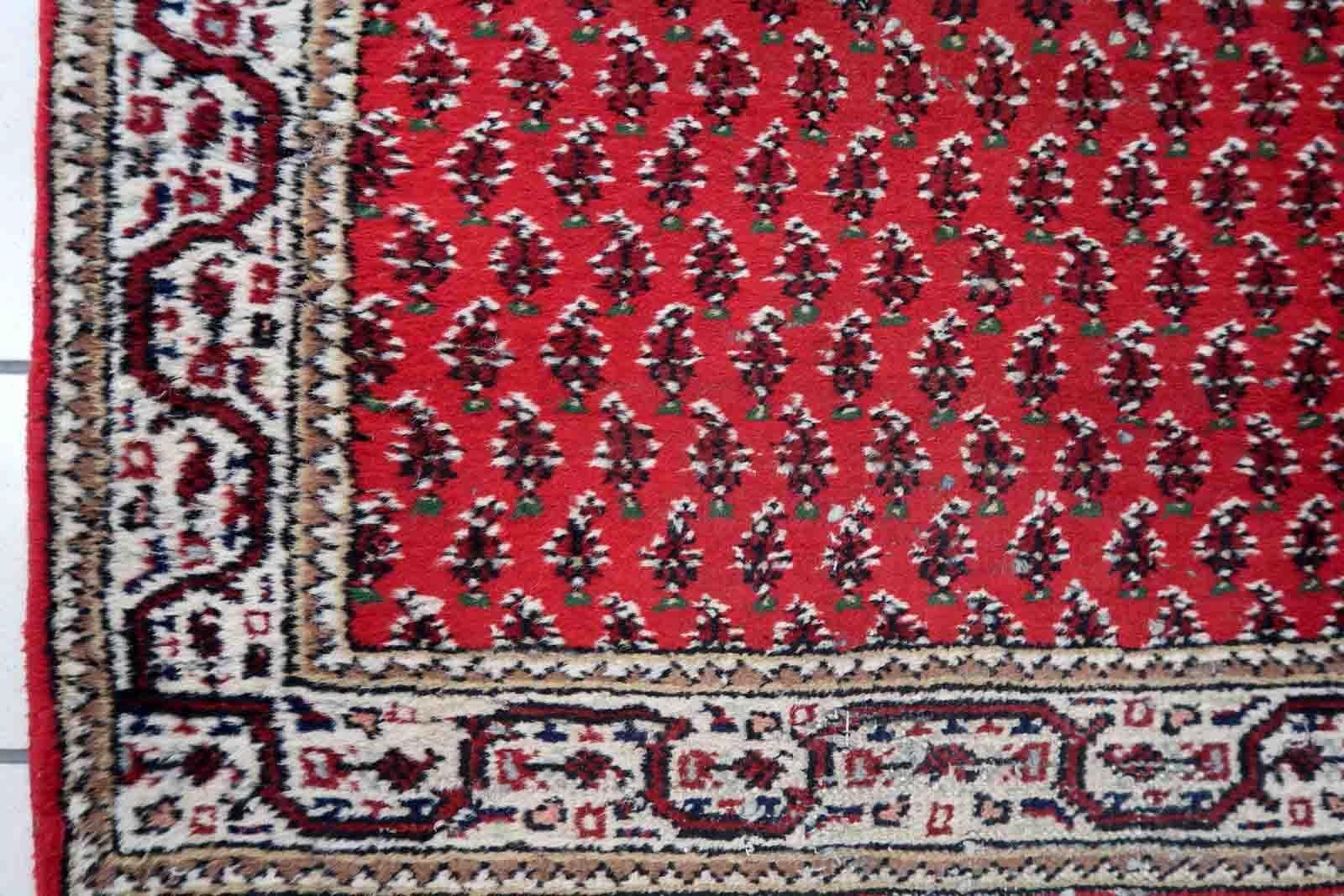 Tapis Seraband indien vintage fait à la main, années 1970, 1C940 en vente 3