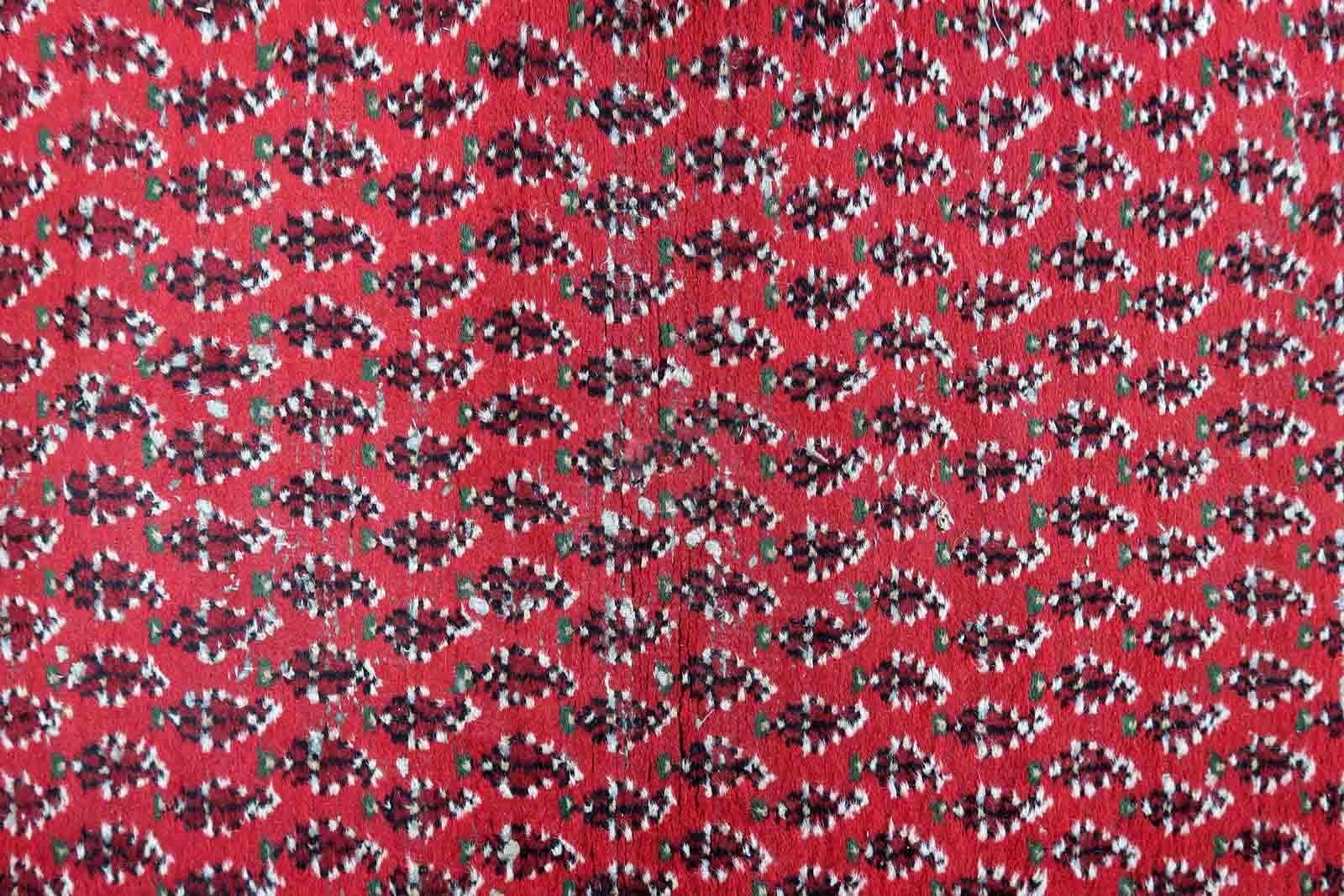 Handgefertigter indischer Seraband-Teppich, 1970er Jahre, 1C940 im Zustand „Relativ gut“ im Angebot in Bordeaux, FR