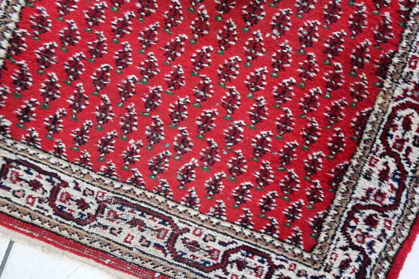 Tapis Seraband indien vintage fait à la main, années 1970, 1C940 en vente 2