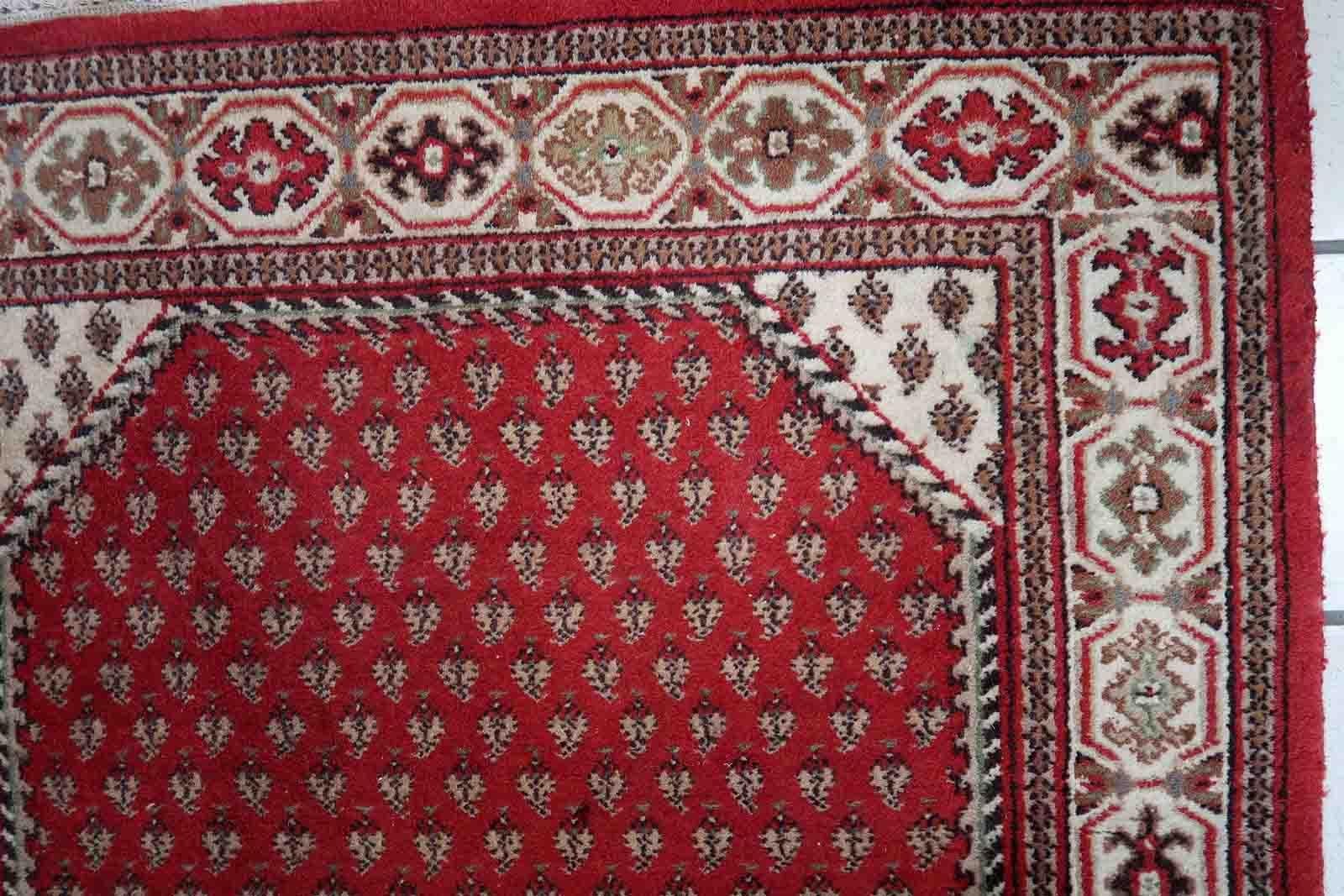 Handmade Vintage Indian Seraband Rug, 1970s, 1C941 For Sale 4