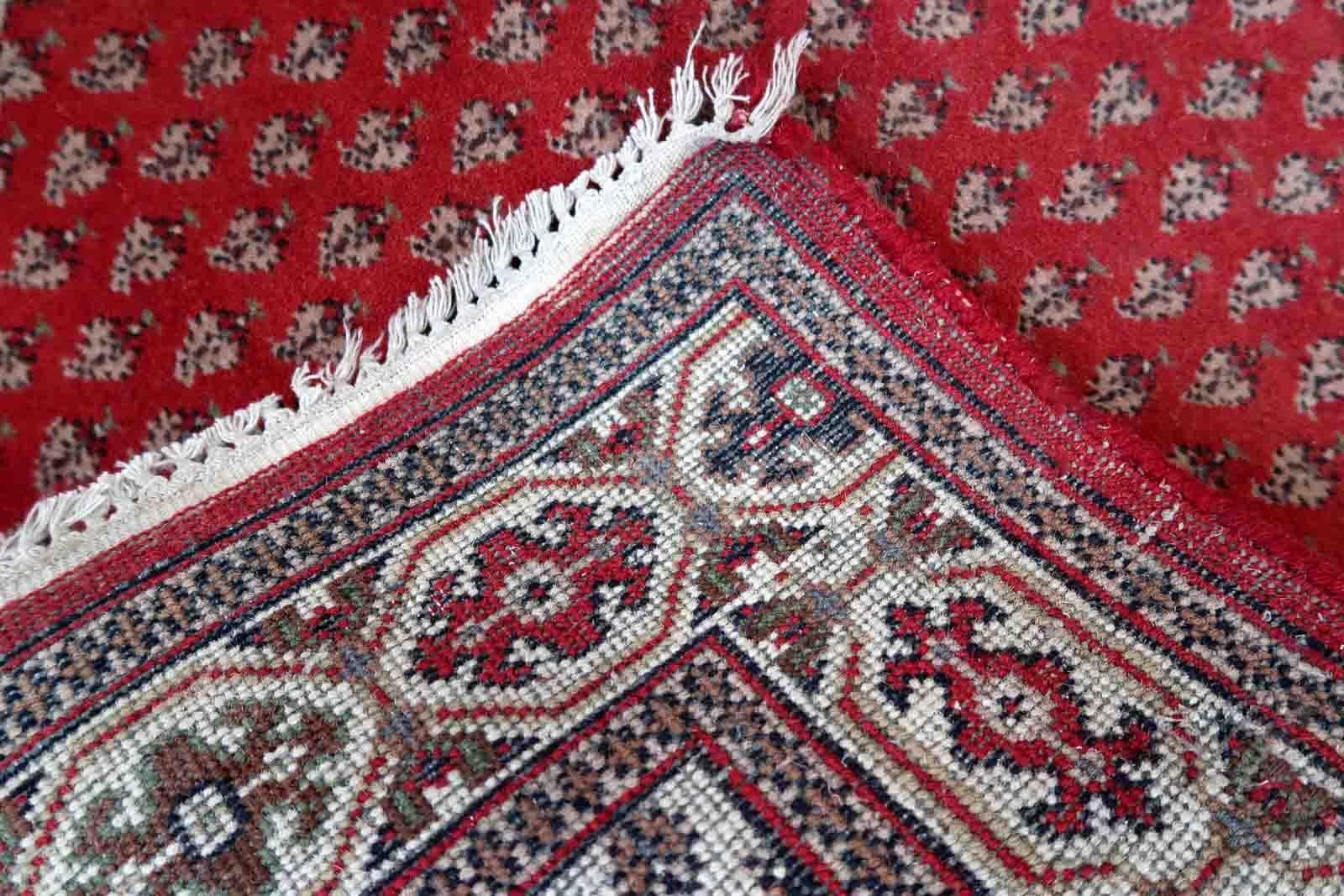 Hand-Knotted Handmade Vintage Indian Seraband Rug, 1970s, 1C941 For Sale