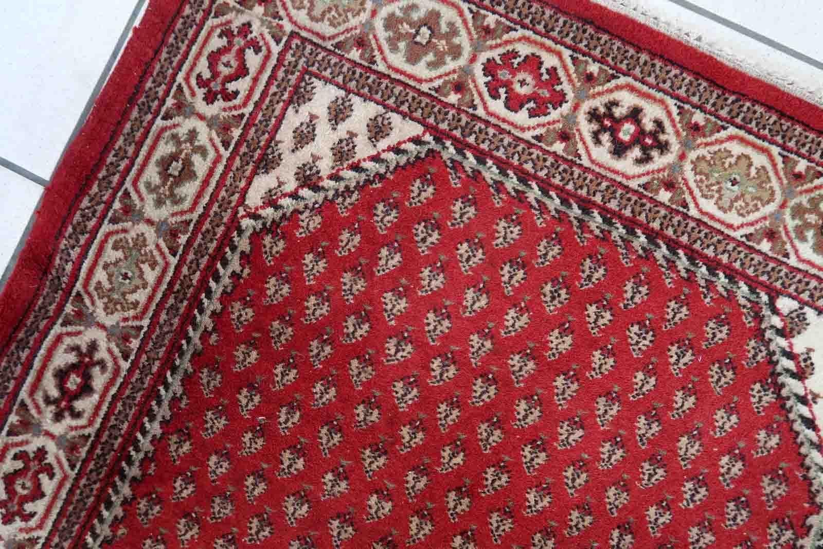 Handmade Vintage Indian Seraband Rug, 1970s, 1C941 For Sale 3