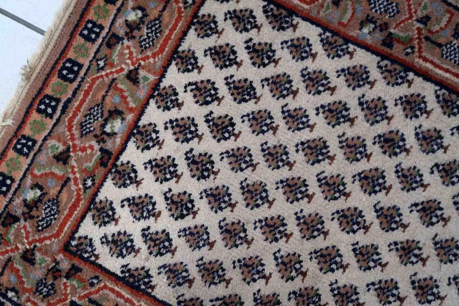 Handgefertigter indischer Seraband-Teppich, 1970er Jahre, 1C944 im Zustand „Gut“ im Angebot in Bordeaux, FR
