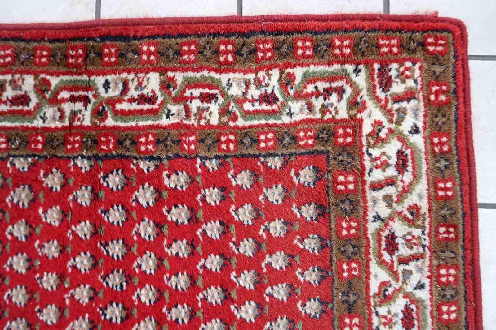 Handmade Vintage Indian Seraband Rug, 1970s, 1C956 For Sale 4