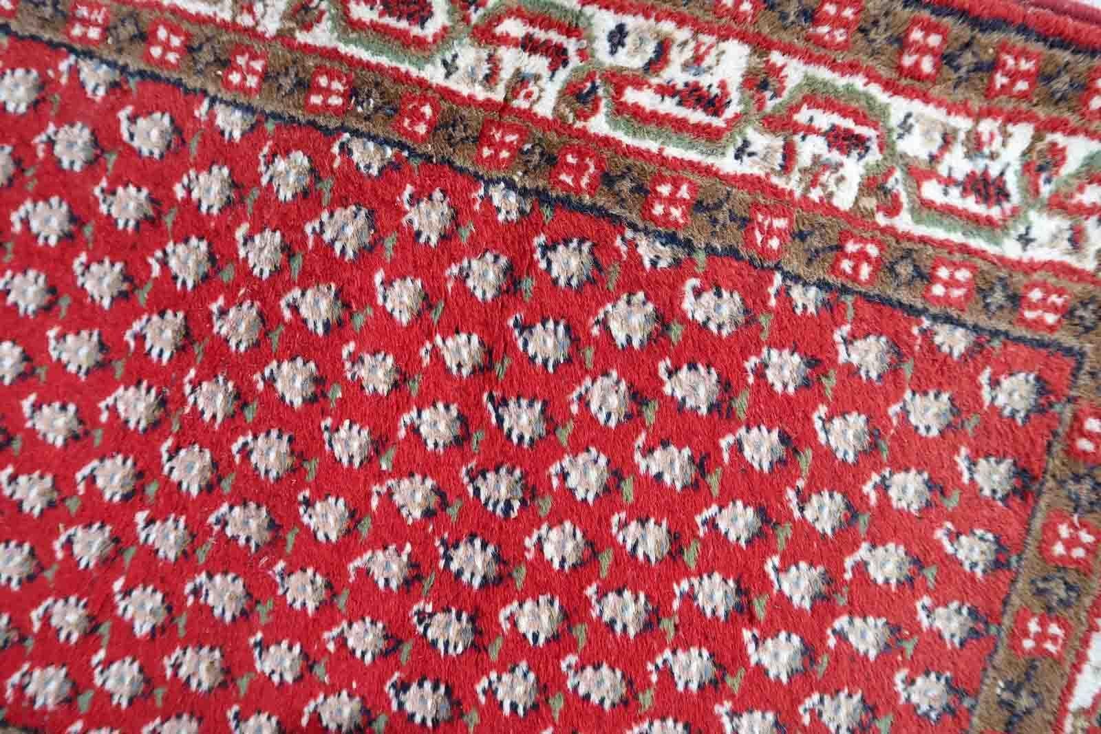 Handmade Vintage Indian Seraband Rug, 1970s, 1C956 For Sale 3