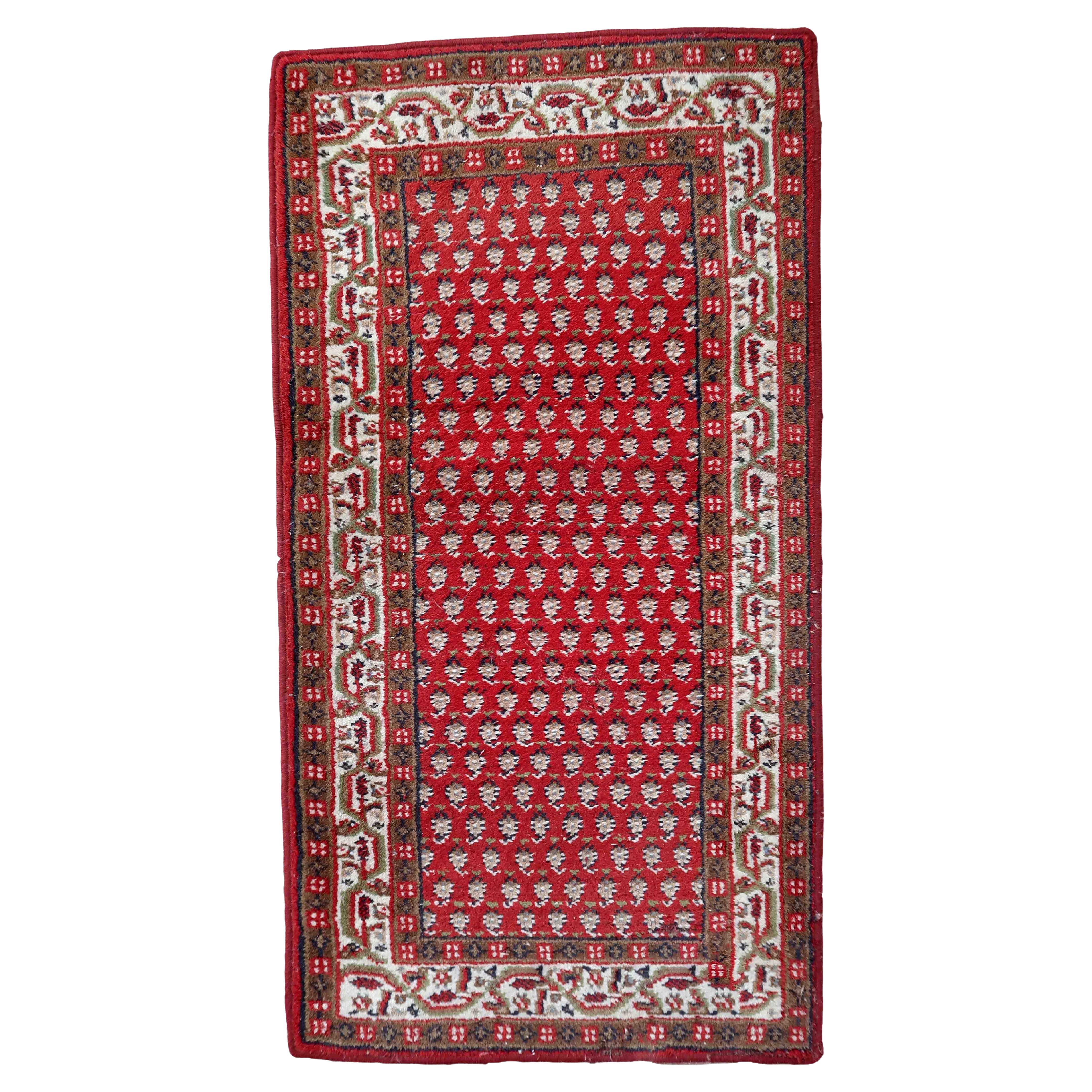 Tapis Seraband indien vintage fait à la main, années 1970, 1C956