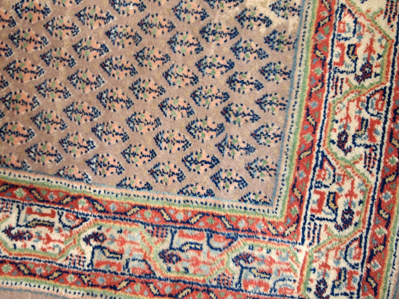 Tapis de couloir Seraband indien vintage fait à la main 1970 - 1C813 en vente 4
