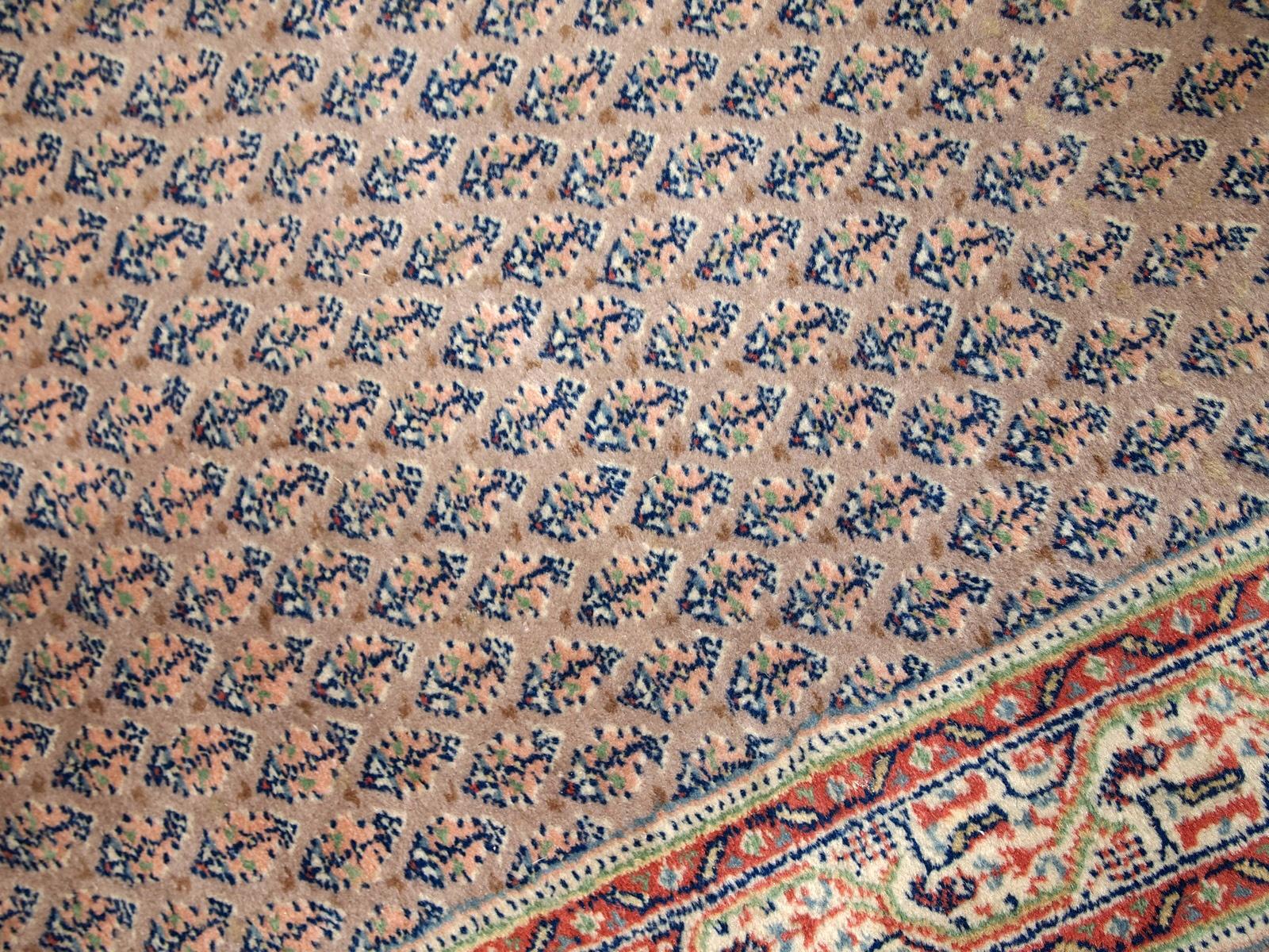 Fin du 20e siècle Tapis de couloir Seraband indien vintage fait à la main 1970 - 1C813 en vente