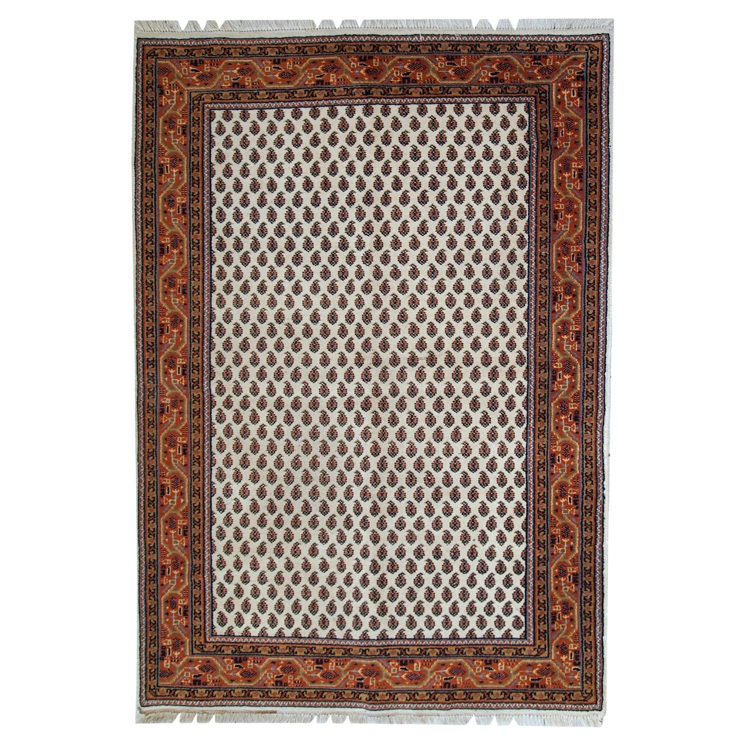 Handgefertigter indischer Vintage-Teppich im Seraband-Stil, 1980er Jahre, 1C519