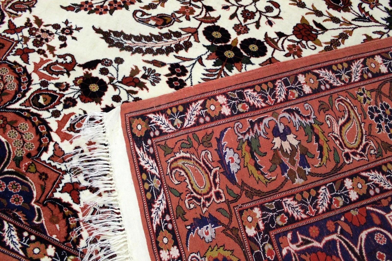 Laine Tapis Vintage indien Tabriz 6.7' x 9.10', 1970 - 1K11 en vente