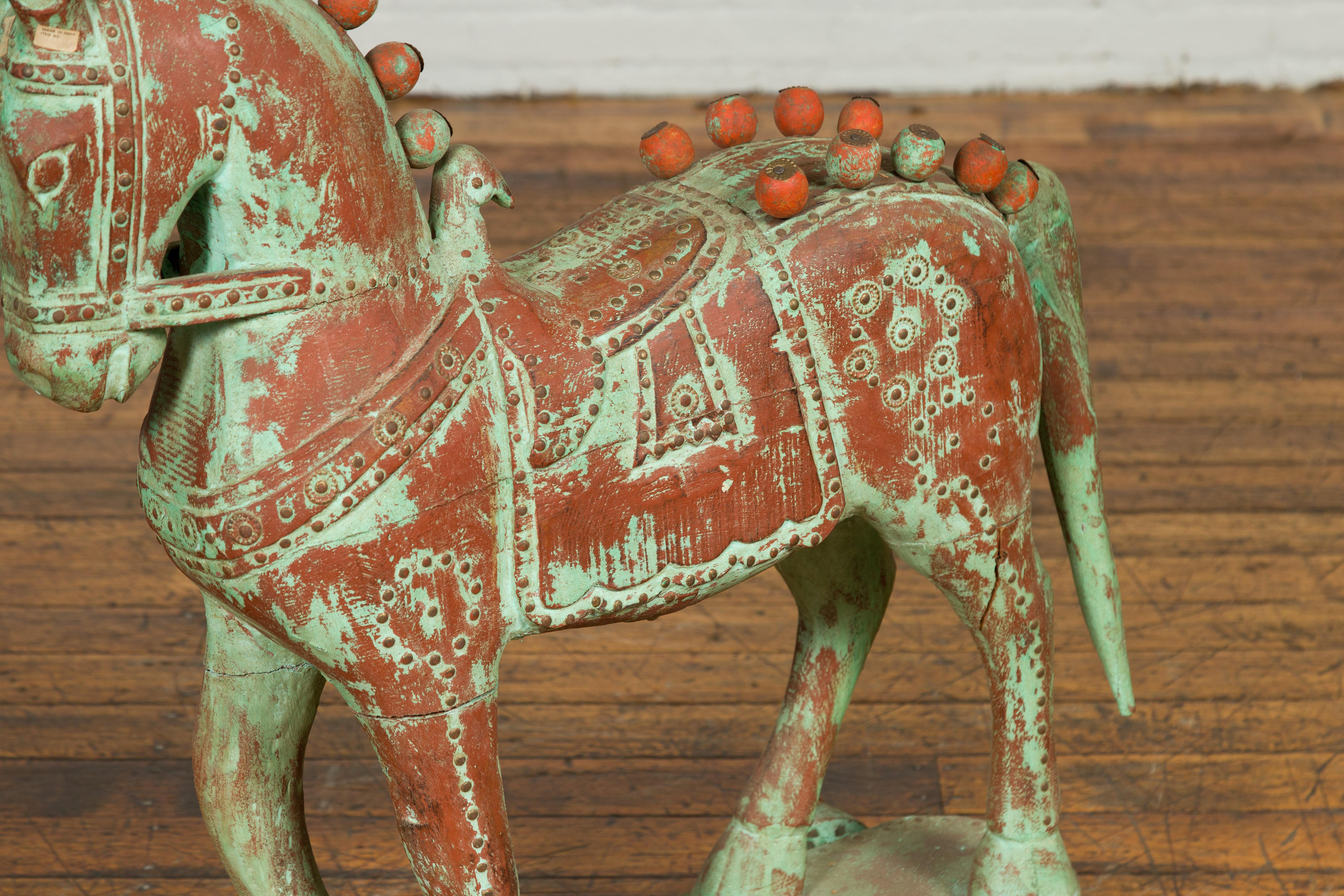 antique wooden horse on wheels
