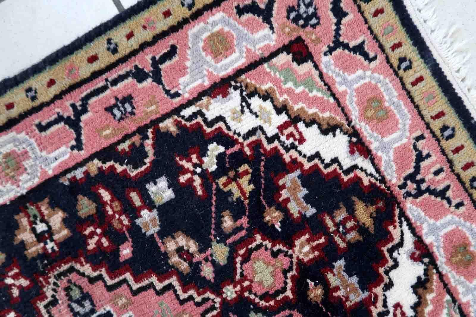 Tapis indo-mahal vintage fait à la main, années 1970, 1C910 État moyen - En vente à Bordeaux, FR