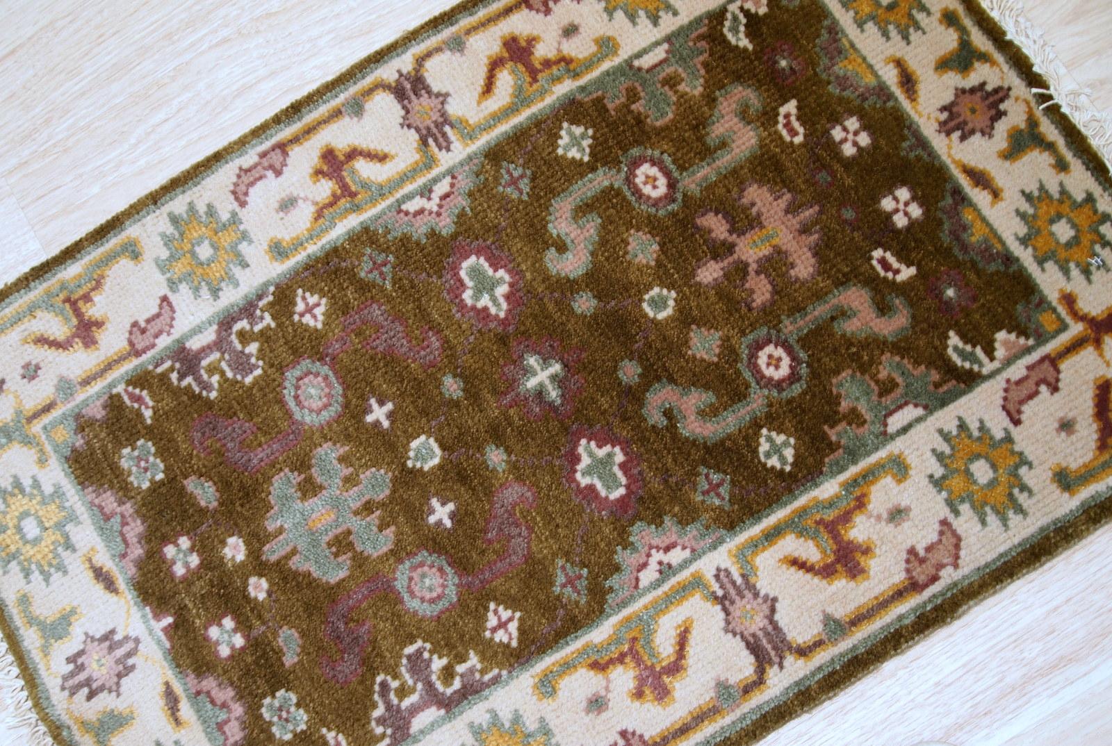 Indiano Tappeto Indo-Mahal vintage fatto a mano, anni '80, 1B860 in vendita