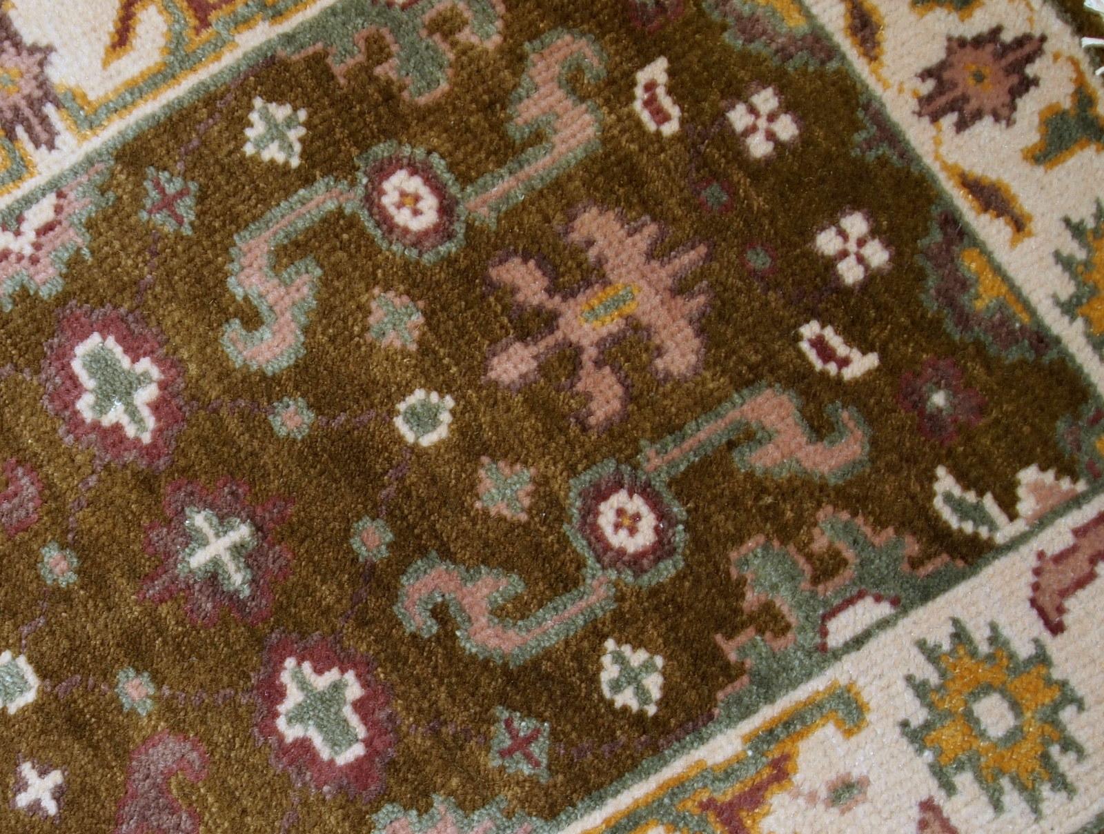 Handmade Vintage Indo-Mahal Rug, 1980s, 1B860 In Good Condition For Sale In Bordeaux, FR