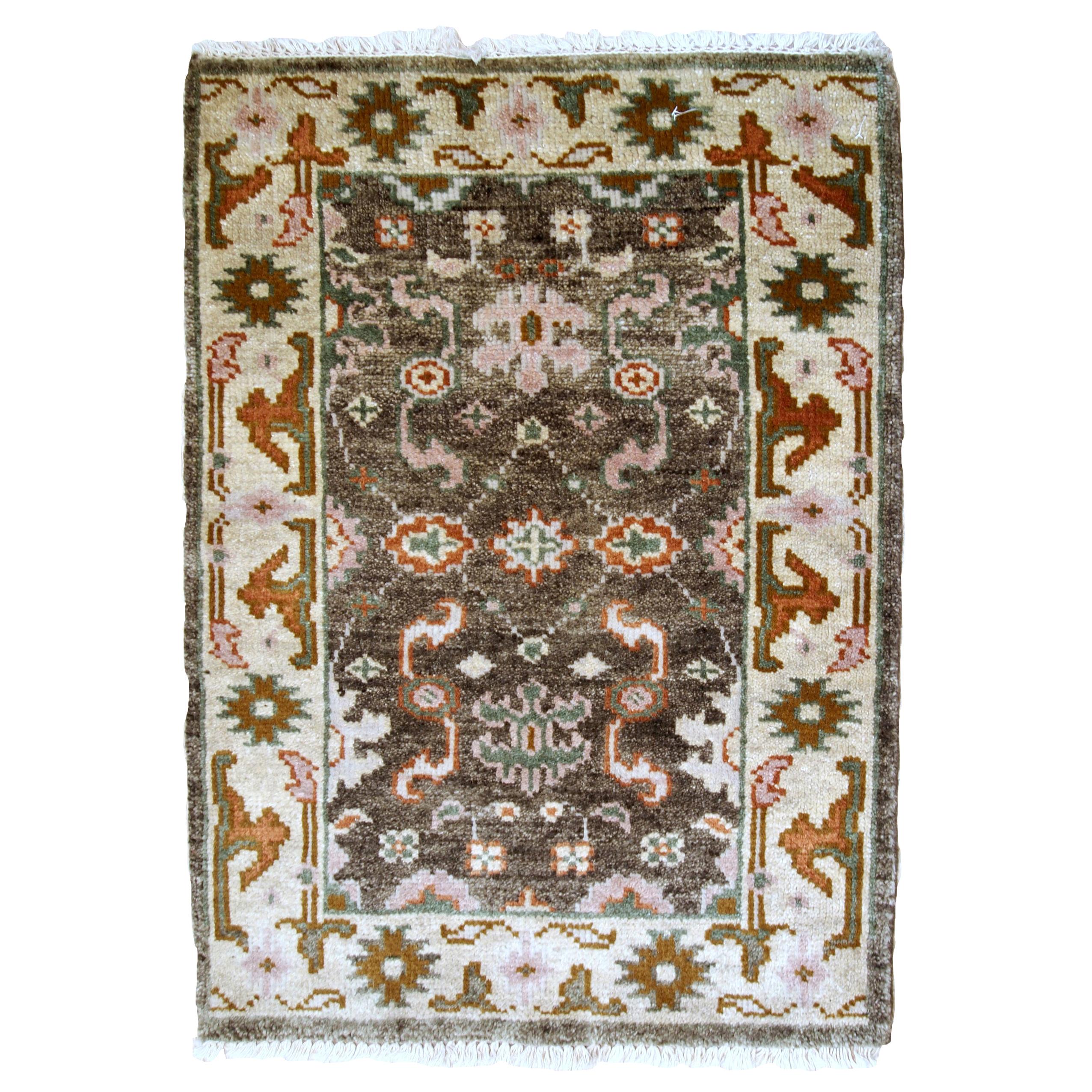 Handgefertigter Vintage Indo-Mahal-Teppich:: 1980er Jahre:: 1B865 im Angebot