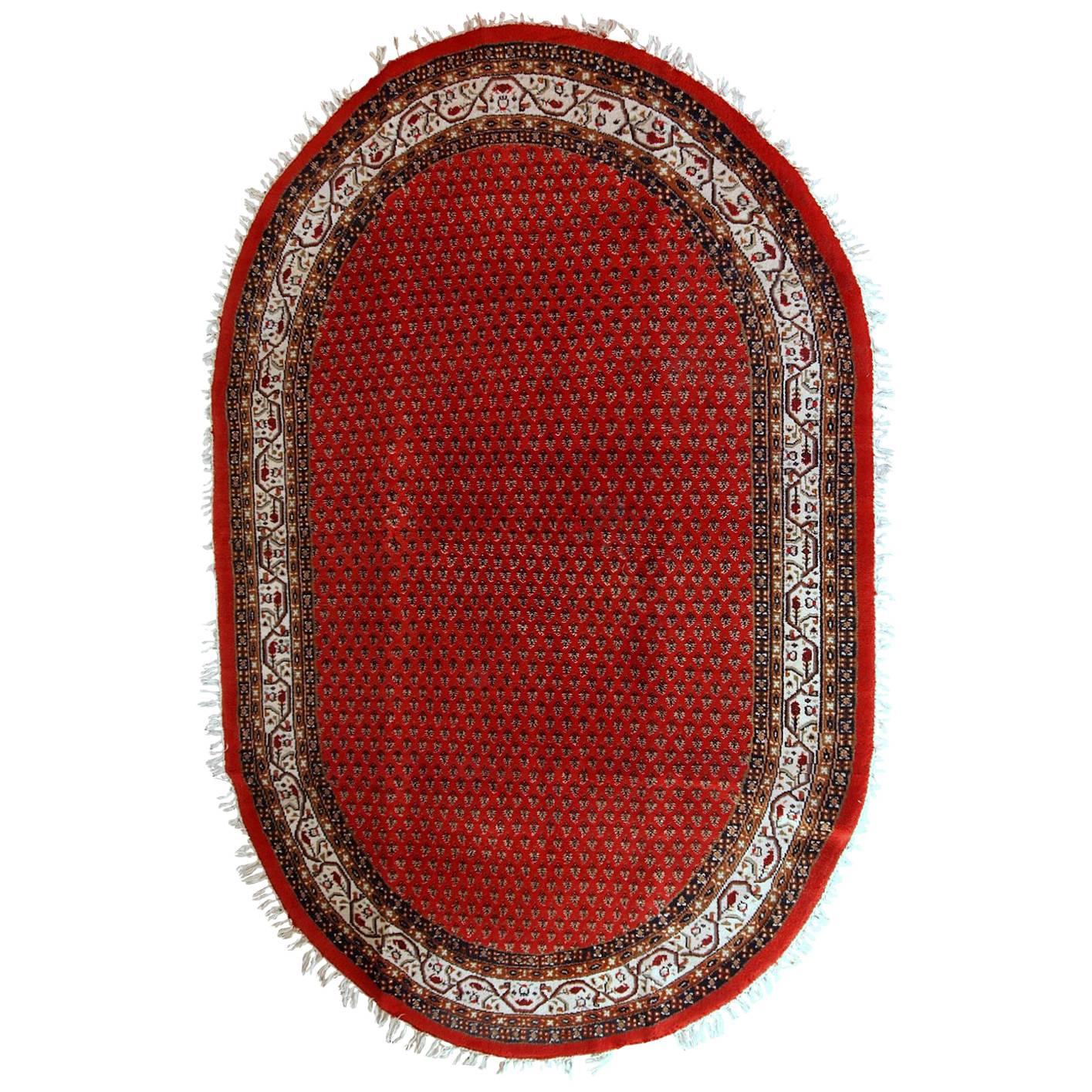 Tappeto indo-serbo vintage fatto a mano, anni '80, 1C576