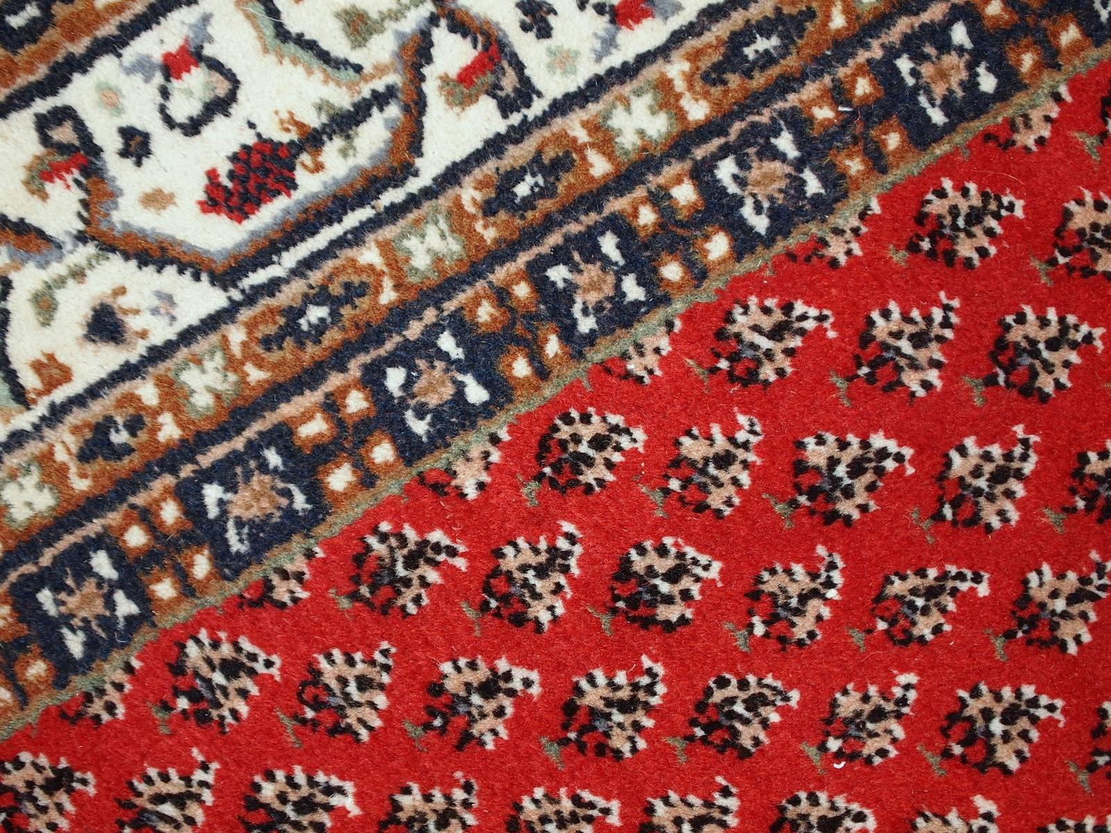 Wool Handmade Vintage Indo-Seraband Rug, 1980s, 1C576 For Sale