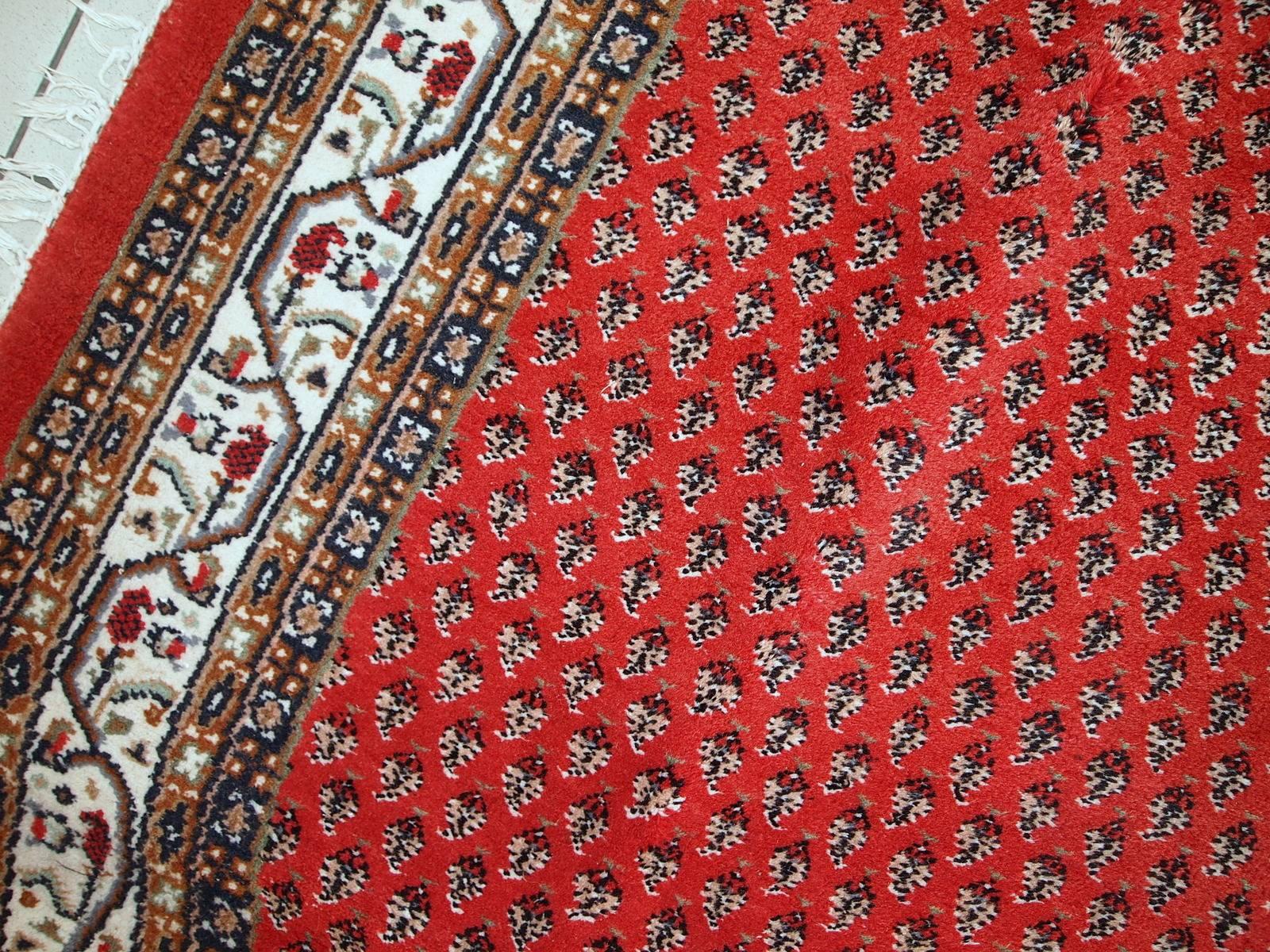 Tappeto indo-serbo vintage fatto a mano, anni '80, 1C576 in vendita 2