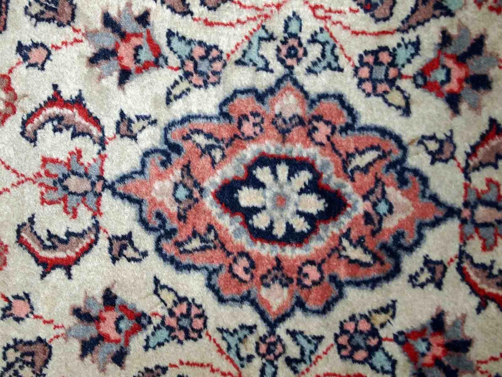 Late 20th Century Handmade Vintage Indo-Tabriz Rug, 1970s, 1C749 For Sale