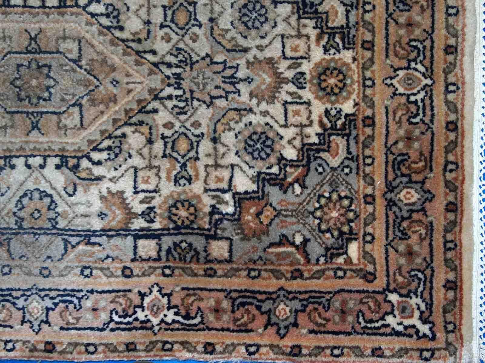 Wool Handmade Vintage Indo-Tabriz Rug, 1970s, 1C768 For Sale