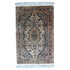 Tapis Indo-Tabriz vintage fait  la main, annes 1970, 1C768