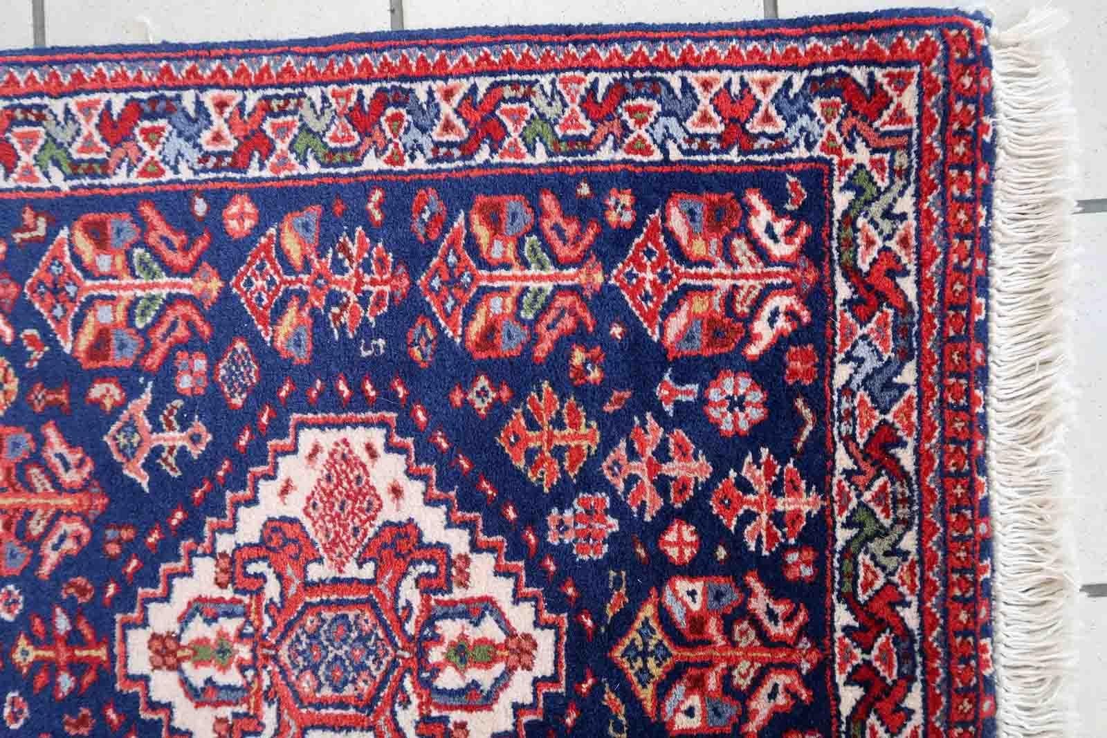 Handmade Vintage Indoian Tabriz Runner, 1970s, 1C919 For Sale 4