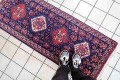 Handmade Vintage Indoian Tabriz Runner, 1970s, 1C919