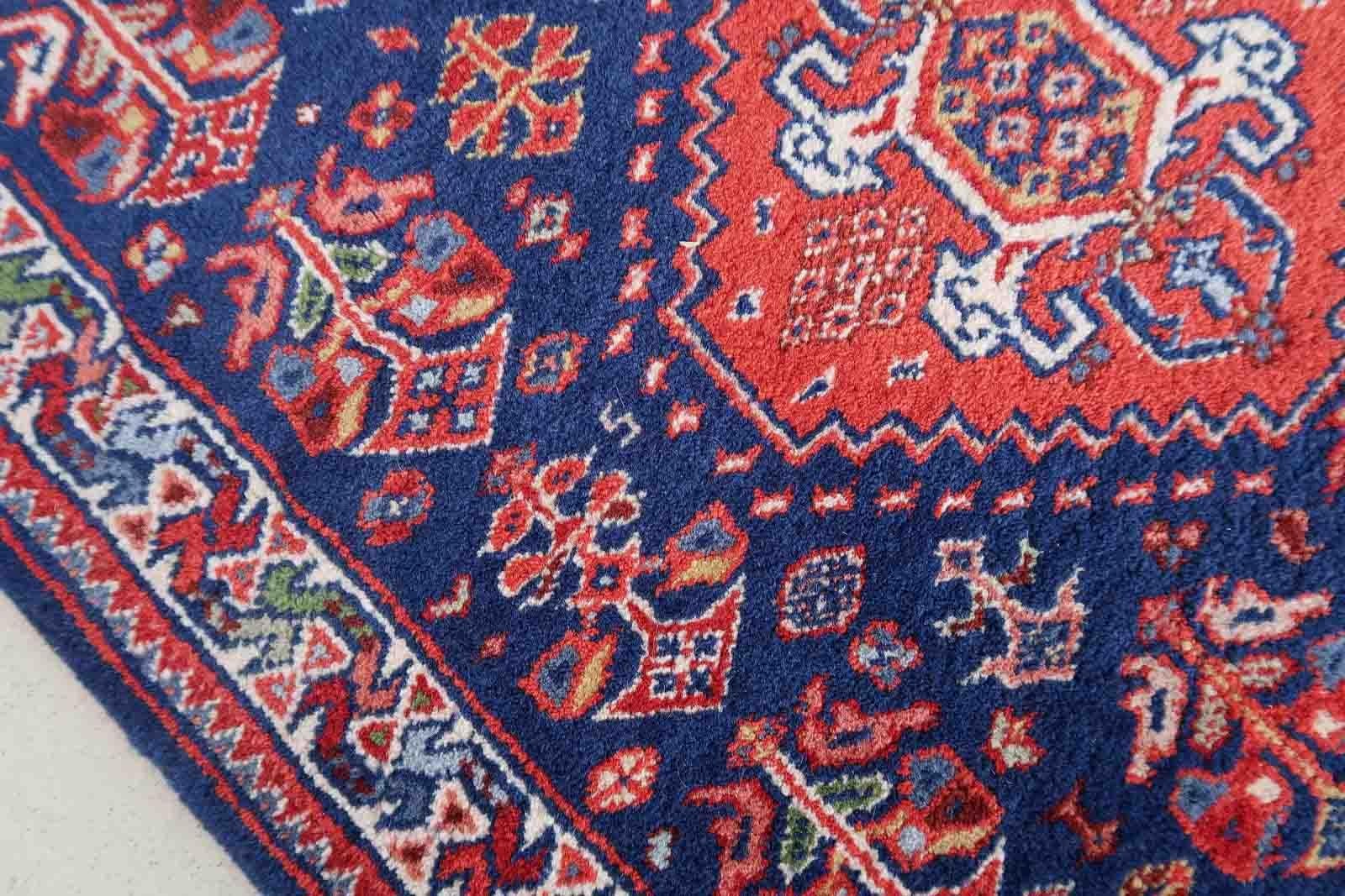 Wool Handmade Vintage Indoian Tabriz Runner, 1970s, 1C919 For Sale