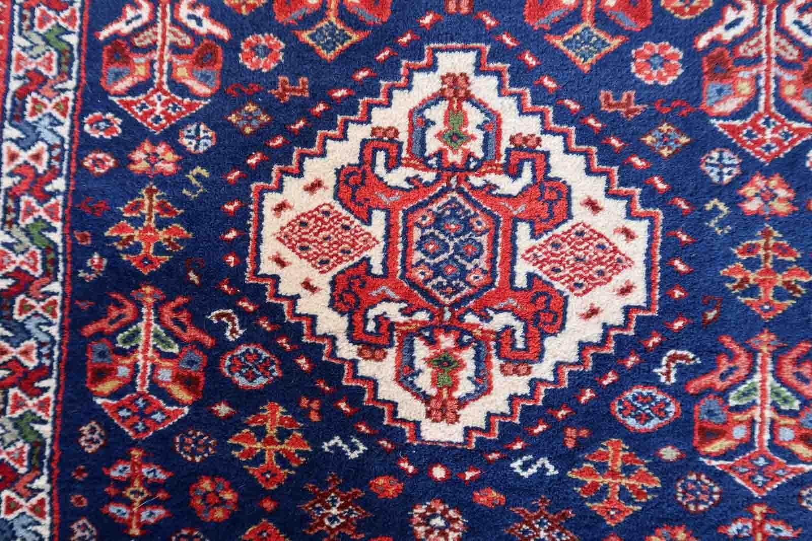 Handmade Vintage Indoian Tabriz Runner, 1970s, 1C919 For Sale 1