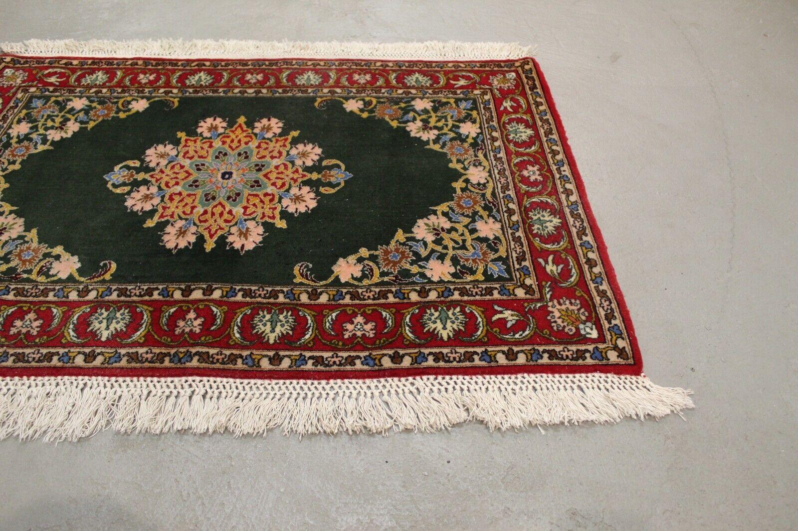 Mid-20th Century Handmade Vintage Isfahan Silk Rug 2.2' x 3.2', 1960s - 1K41 on hold for John