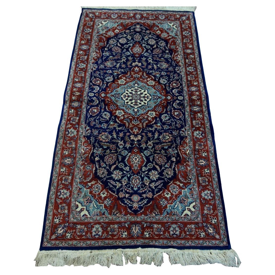 Handgefertigter Vintage-Teppich im Isfahan-Stil, 1970er Jahre, 1D21