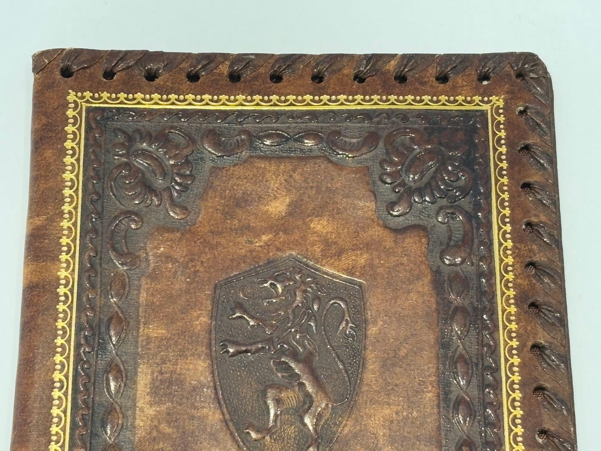 Cuaderno de cuero marrón repujado Firenze Vintage italiano hecho a mano 1960 Hecho a mano en venta