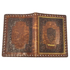 Handgefertigtes Vintage italienische Firenze geprägte Brown Leder Notebook 1960