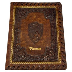 Handgefertigtes Vintage italienische Firenze geprägte Brown Leder Notebook 1960