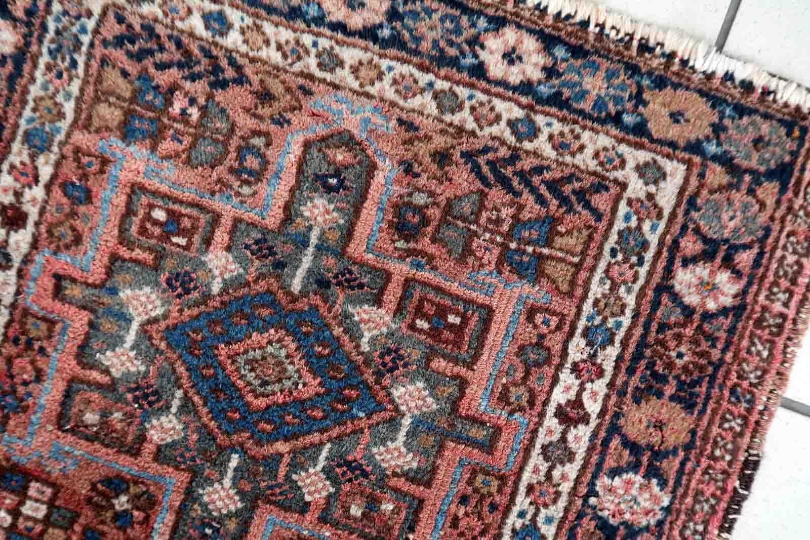 Handgefertigter Vintage-Teppich im Karajeh-Stil, 1970er Jahre, 1C954 (Ende des 20. Jahrhunderts) im Angebot