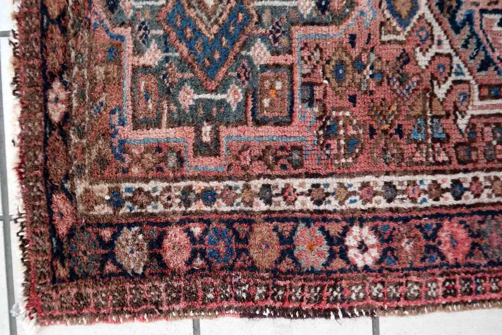 Handmade Vintage Karajeh Style Rug, 1970s, 1C954 For Sale 2