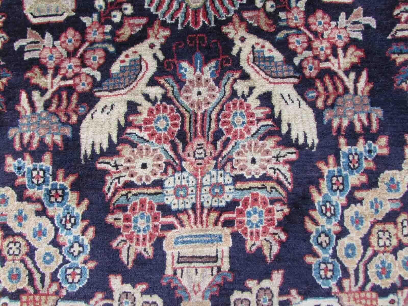 Asian Handmade Vintage Kashan Style Prayer Rug, 1970s, 1Q09 For Sale