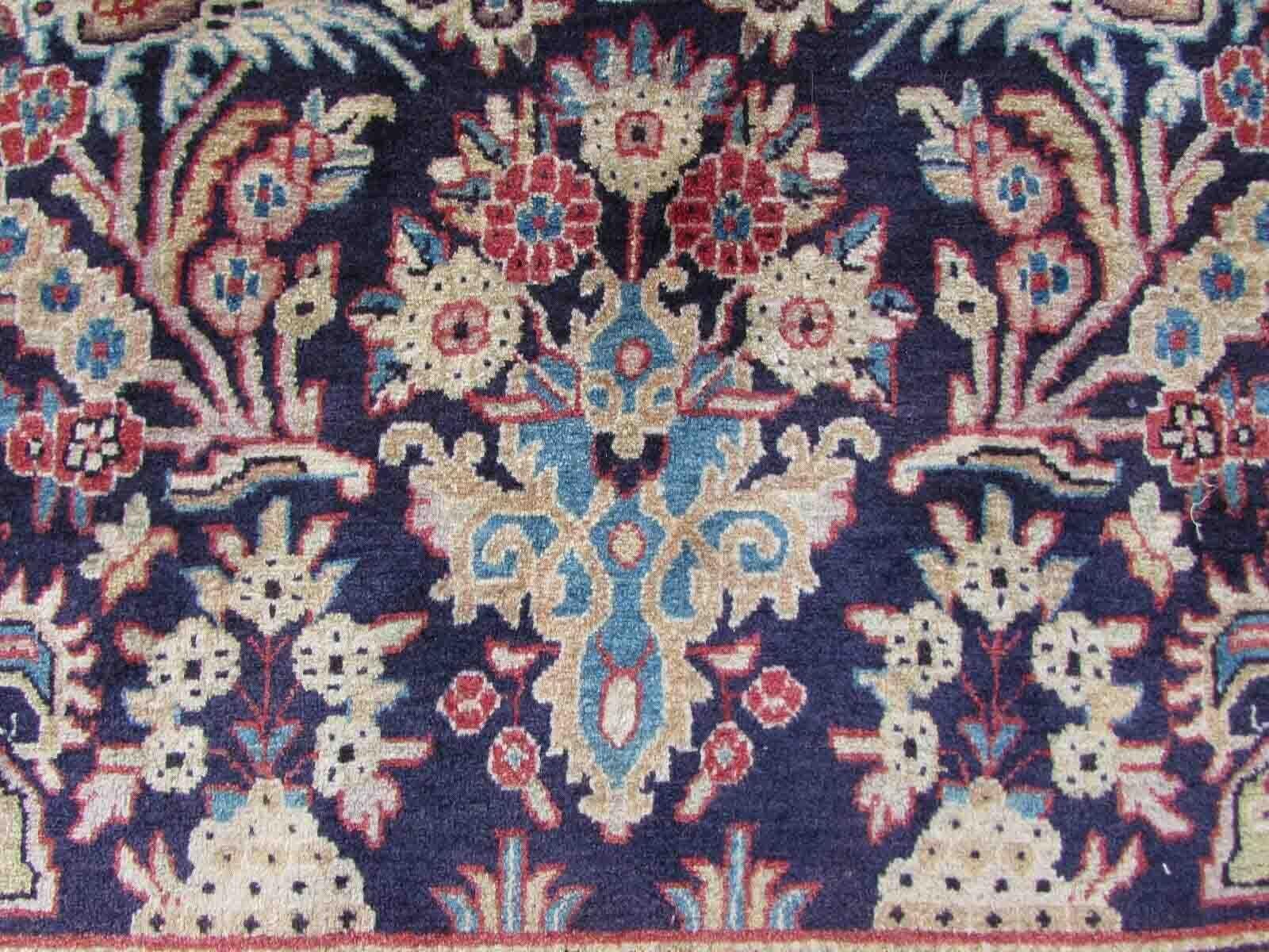 Handmade Vintage Kashan Style Prayer Rug, 1970s, 1Q09 In Good Condition For Sale In Bordeaux, FR