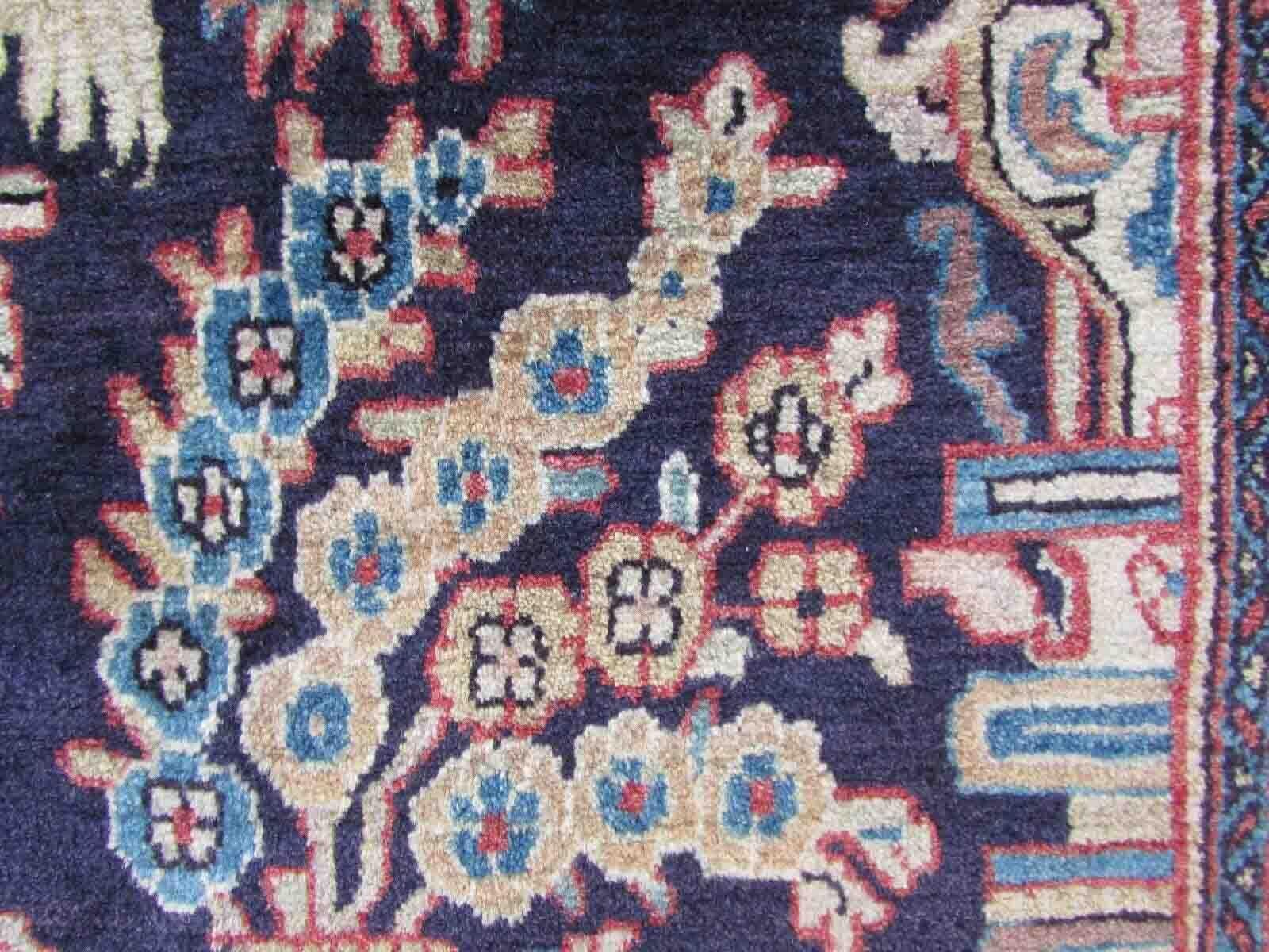 Handgefertigter Vintage-Gebetteppich im Kashan-Stil, 1970er Jahre, 1Q09 im Angebot 1