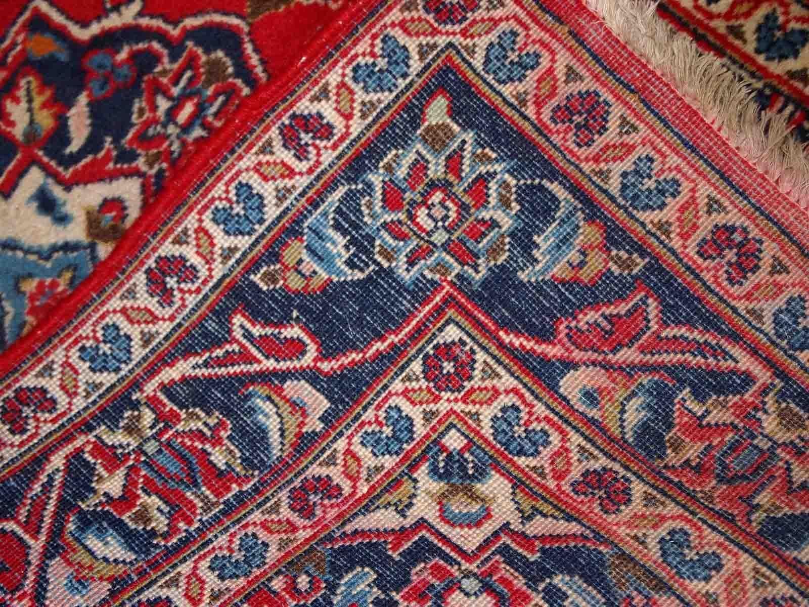 Handgefertigter Vintage-Teppich im Kashan-Stil, 1950er Jahre, 1C766 (Indisch)