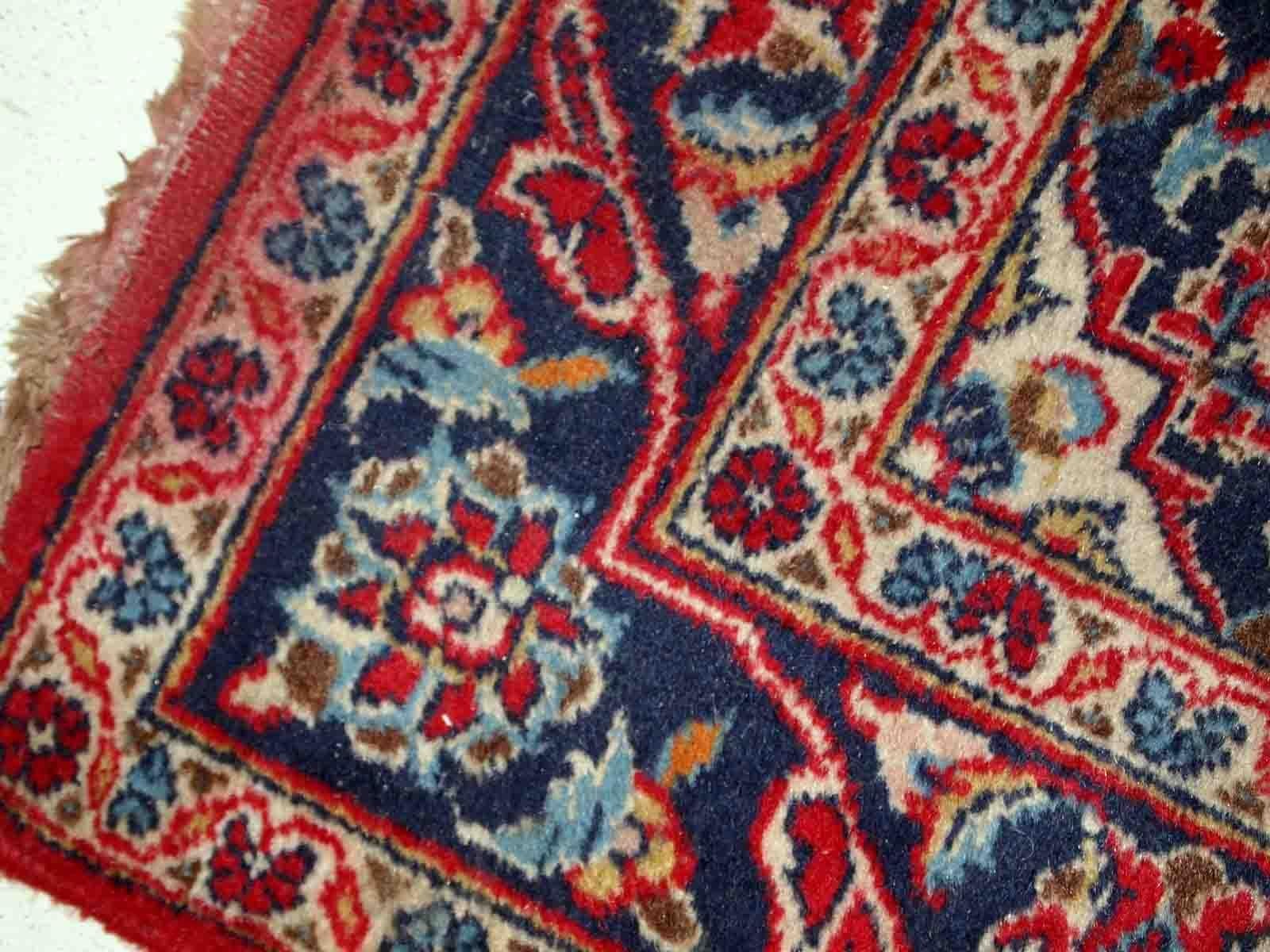 Handgefertigter Vintage-Teppich im Kashan-Stil, 1950er Jahre, 1C766 (Handgeknüpft)