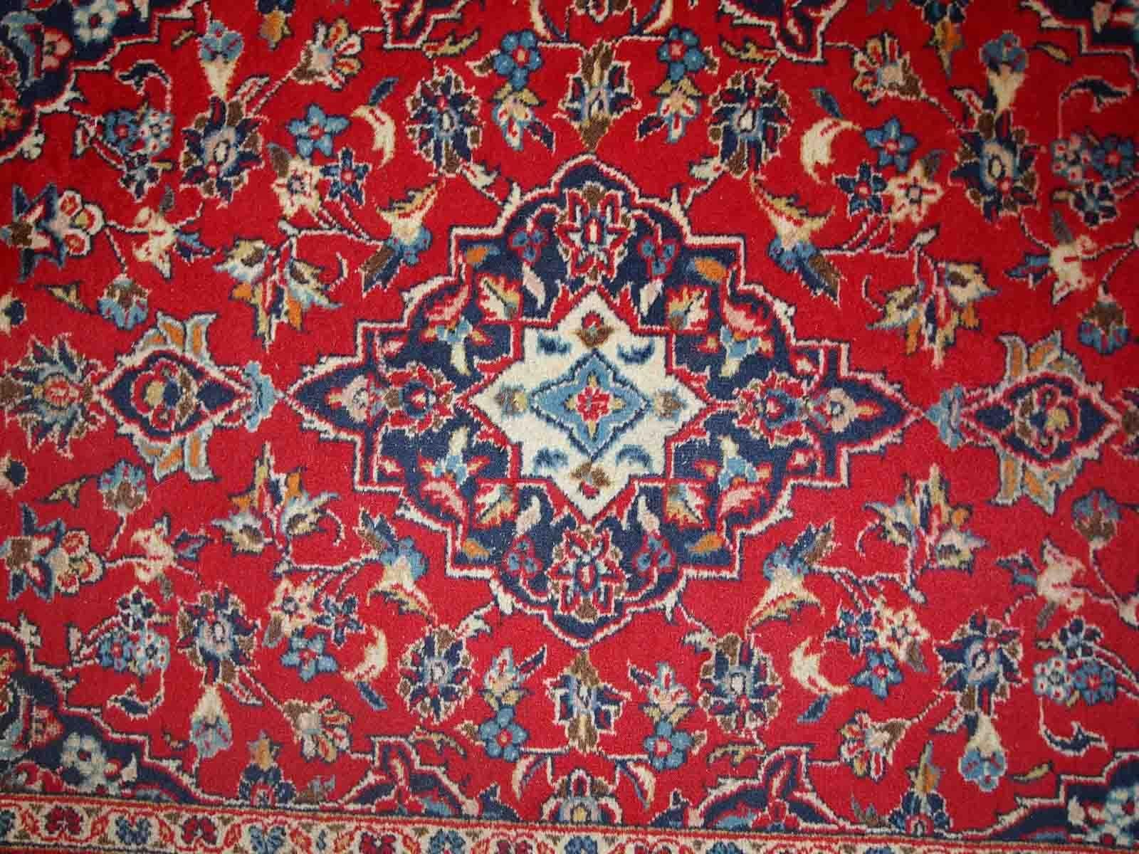 Handgefertigter Vintage-Teppich im Kashan-Stil, 1950er Jahre, 1C766 2