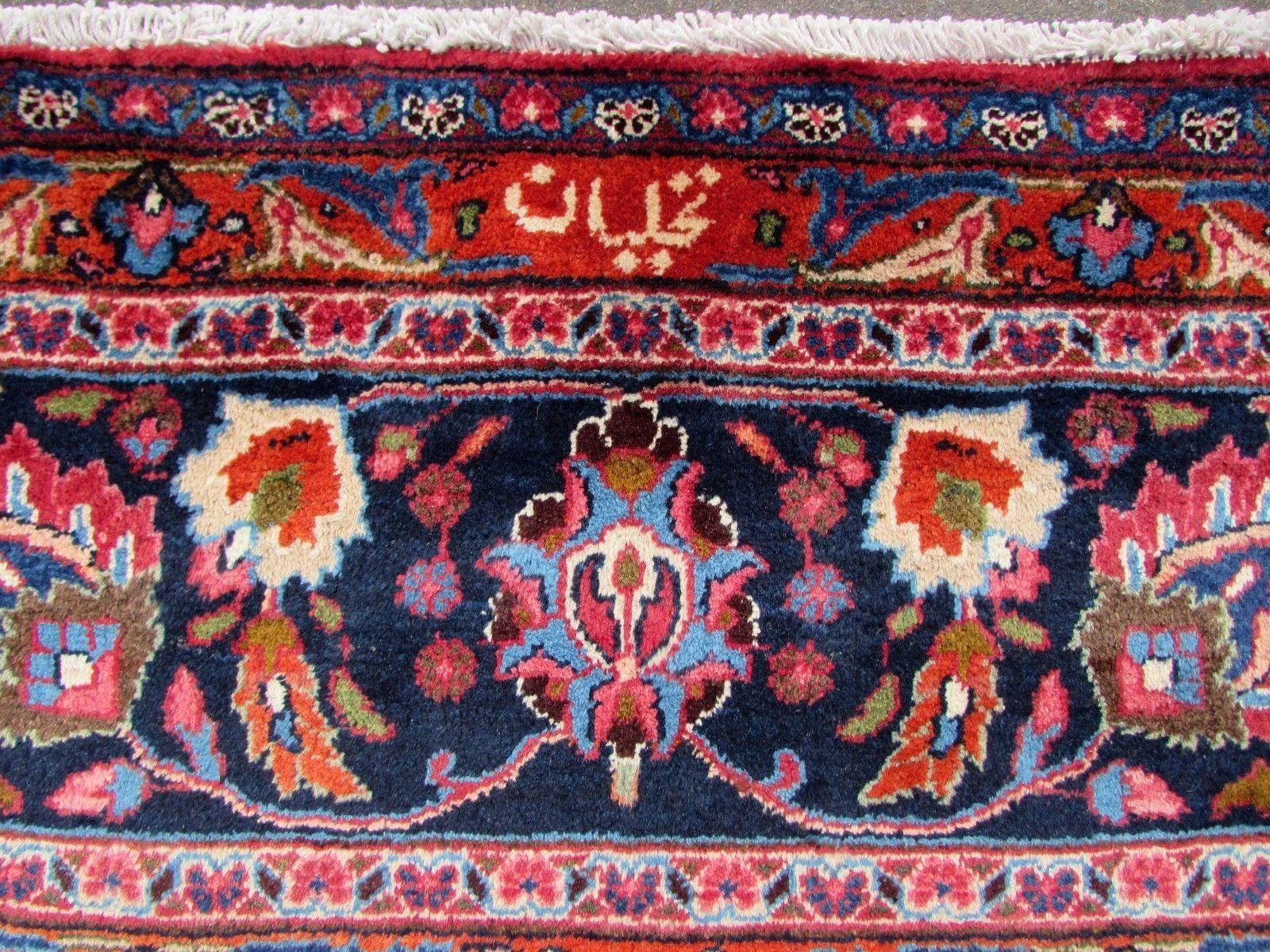 Hand-Knotted Handmade Vintage Kashan Style Rug, 1970s, 1Q0188