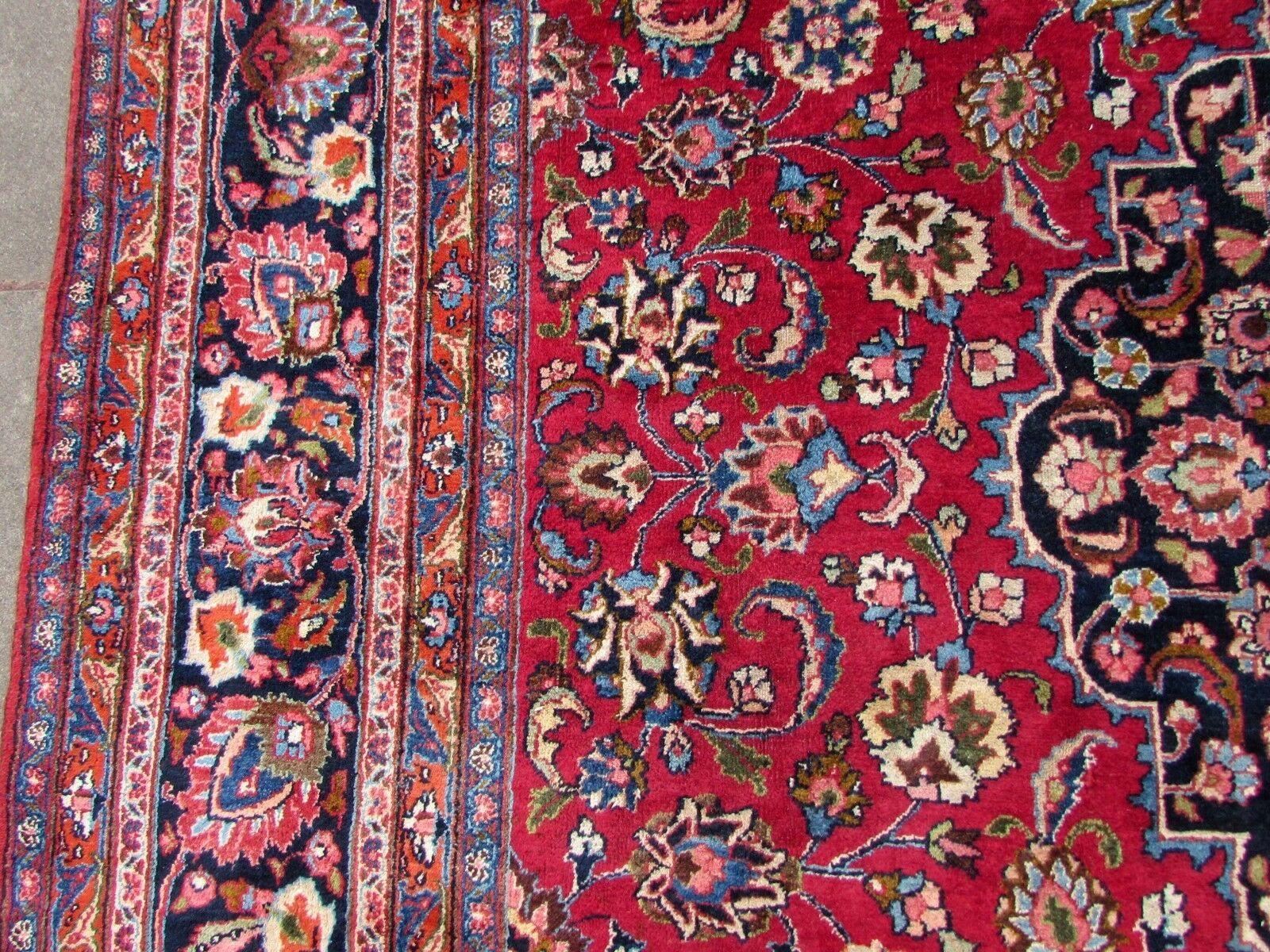 Wool Handmade Vintage Kashan Style Rug, 1970s, 1Q0188
