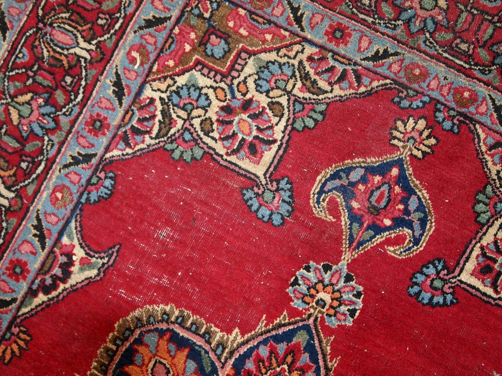 Handgefertigter Vintage-Teppich im Kazvin-Stil:: 1970er Jahre:: 1C664 im Angebot 3