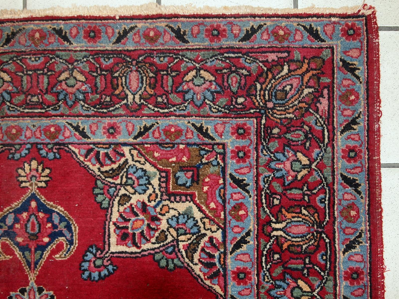 Handgefertigter Vintage-Teppich im Kazvin-Stil:: 1970er Jahre:: 1C664 im Angebot 4