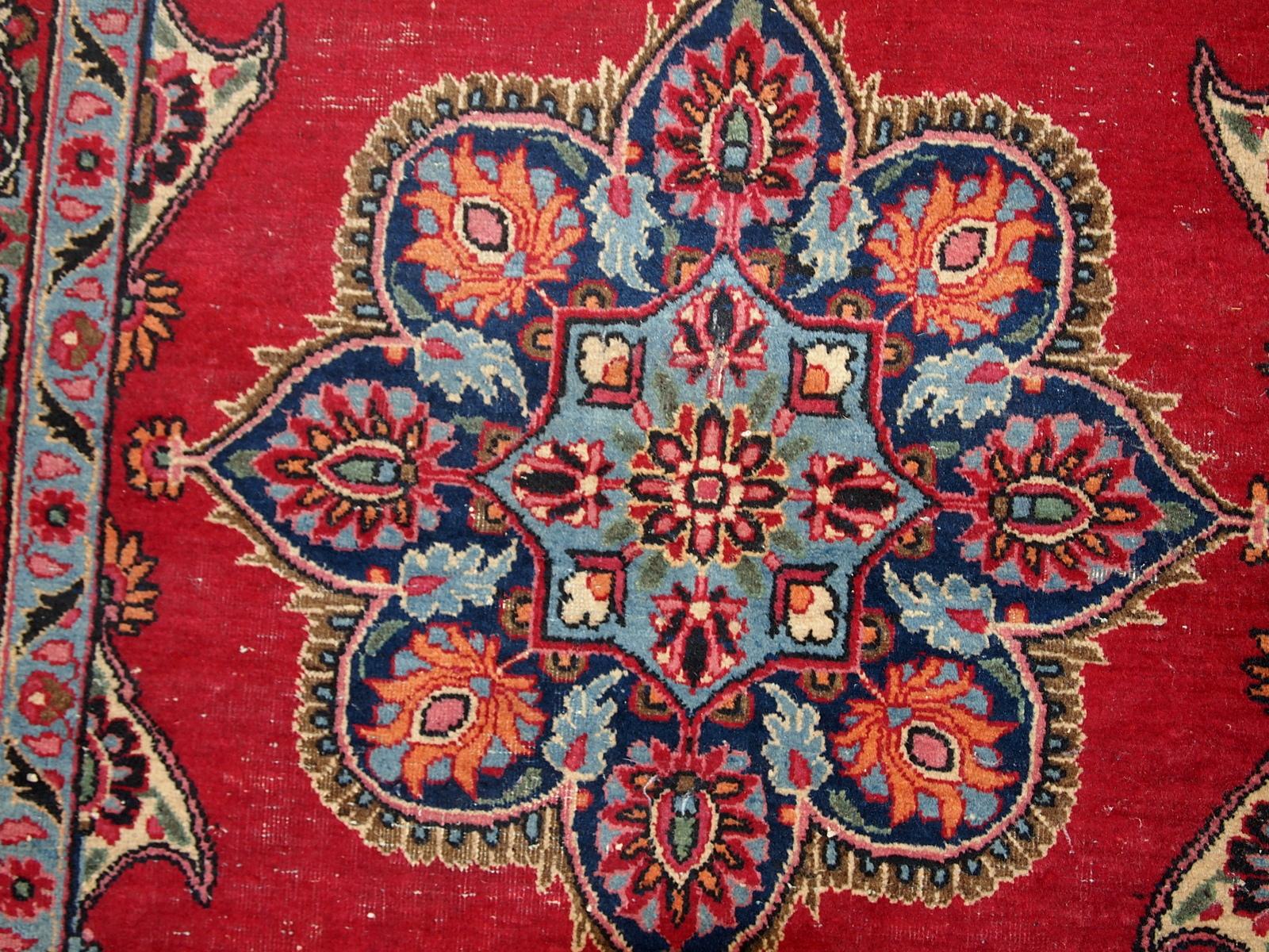 Handgefertigter Vintage-Teppich im Kazvin-Stil:: 1970er Jahre:: 1C664 (Wolle) im Angebot